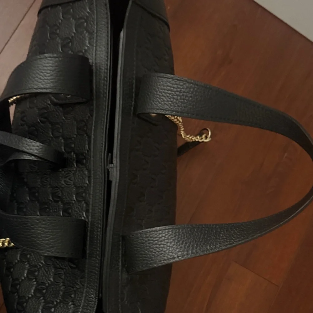 Valentino By Mario Valentino Black Tote with Gold Chain - Picture 5 of 7